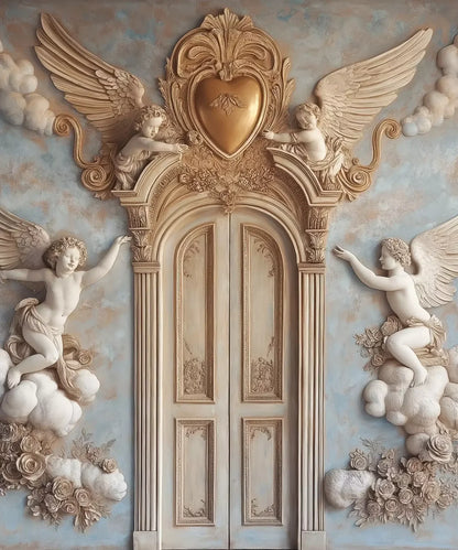 Angels And Cherubs With Door 10’X12’ Ultracloth (120 X 144 Inch) Backdrop