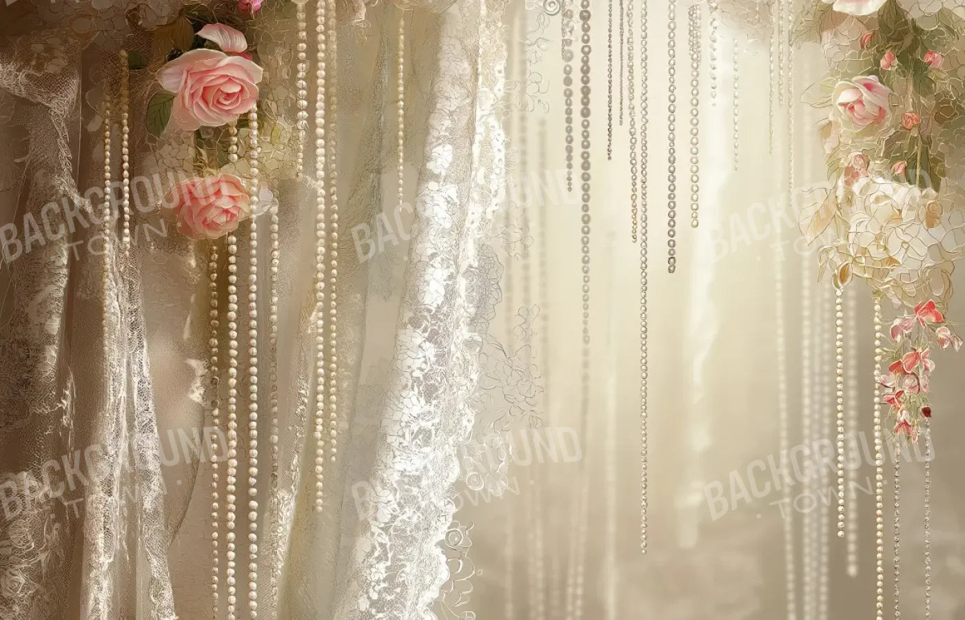 Antique Lace And Pearls 2 14’x9’ UltraCloth (168 x 108 inch) Backdrop