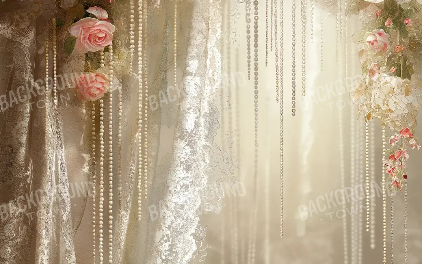 Antique Lace And Pearls 2 8’x5’ UltraCloth (96 x 60 inch) Backdrop