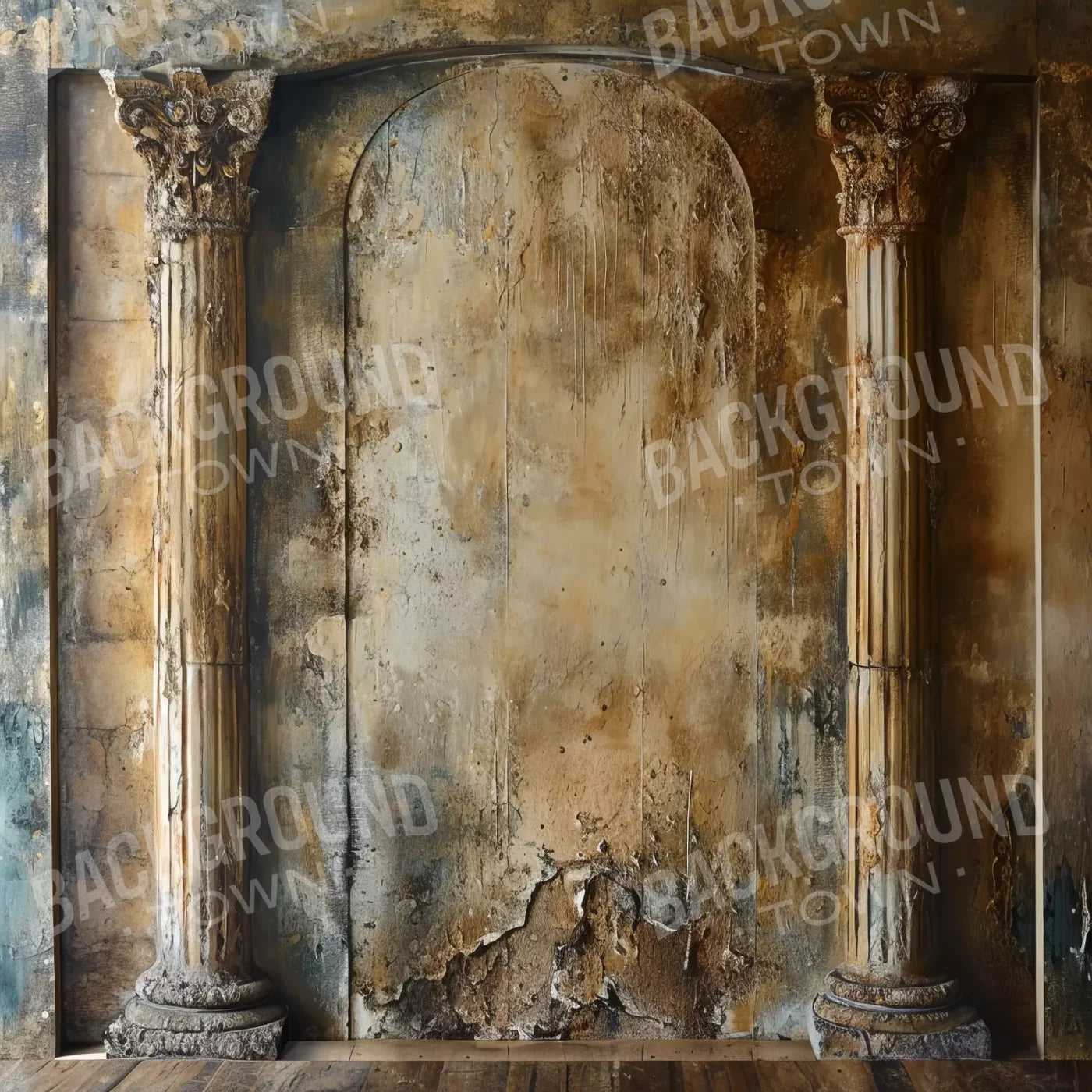 Antique Wall Pillars 10’x10’ UltraCloth (120 x 120 inch) Backdrop