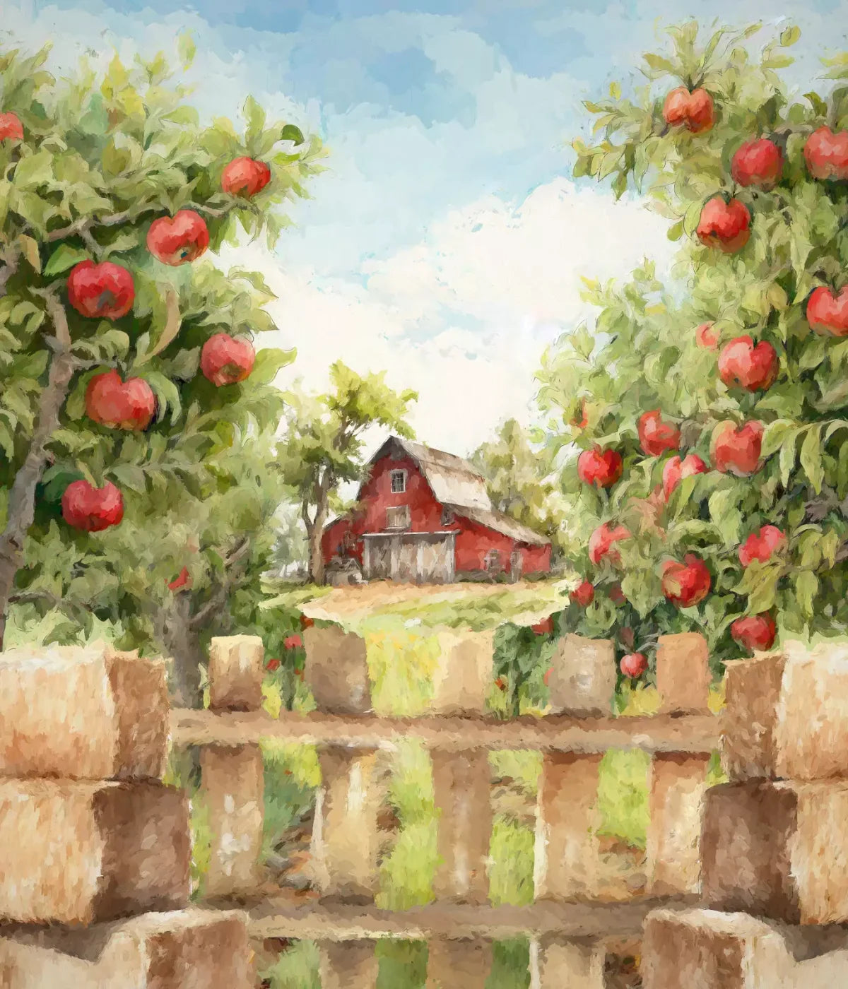 Apple Farm Afternoon 10X12 Ultracloth ( 120 X 144 Inch ) Backdrop