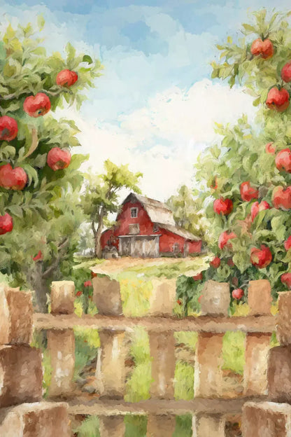 Apple Farm Afternoon 5X8 Ultracloth ( 60 X 96 Inch ) Backdrop