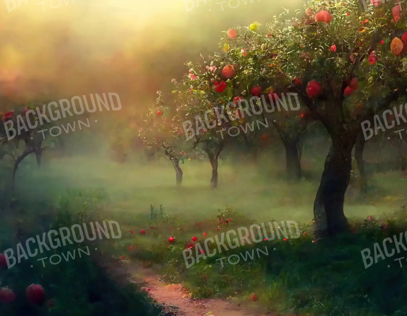 Apple Orchard I 8X6 Fleece ( 96 X 72 Inch ) Backdrop