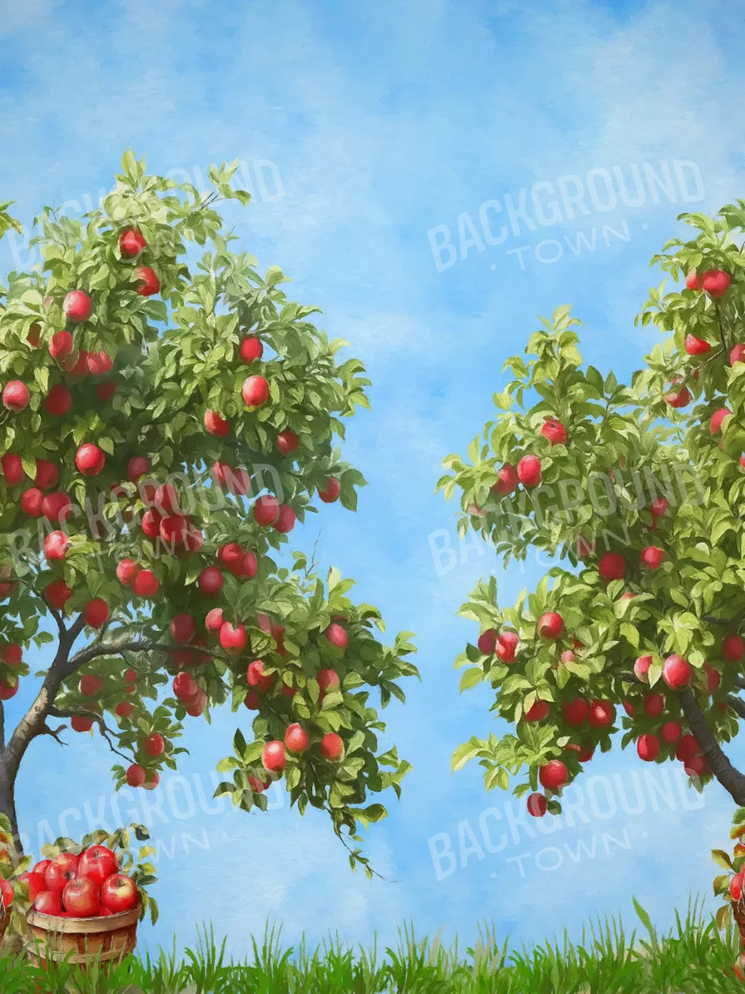 Apple Trees At Grandmas 5X7 Ultracloth ( 60 X 84 Inch ) Backdrop