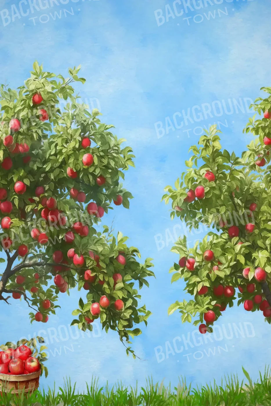 Apple Trees At Grandmas 5X8 Ultracloth ( 60 X 96 Inch ) Backdrop