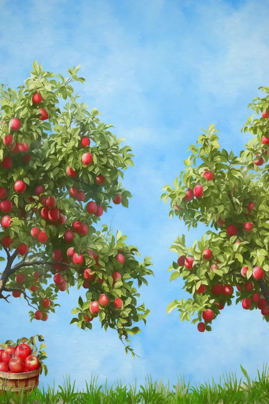 Apple Trees At Grandmas 5X8 Ultracloth ( 60 X 96 Inch ) Backdrop