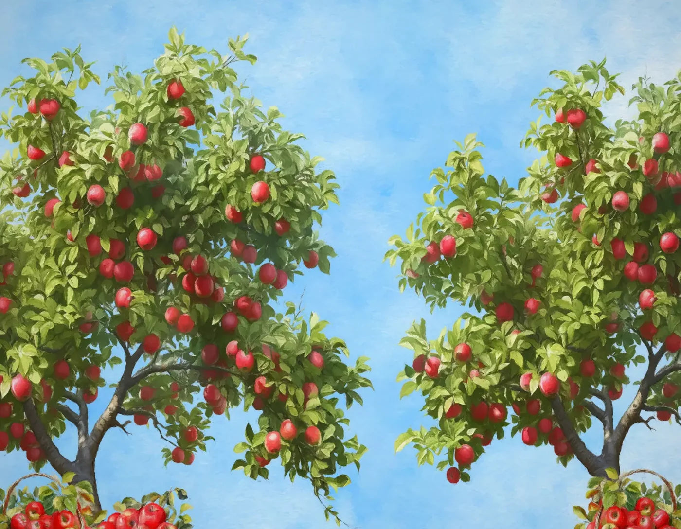 Apple Trees At Grandmas 8X6 Fleece ( 96 X 72 Inch ) Backdrop