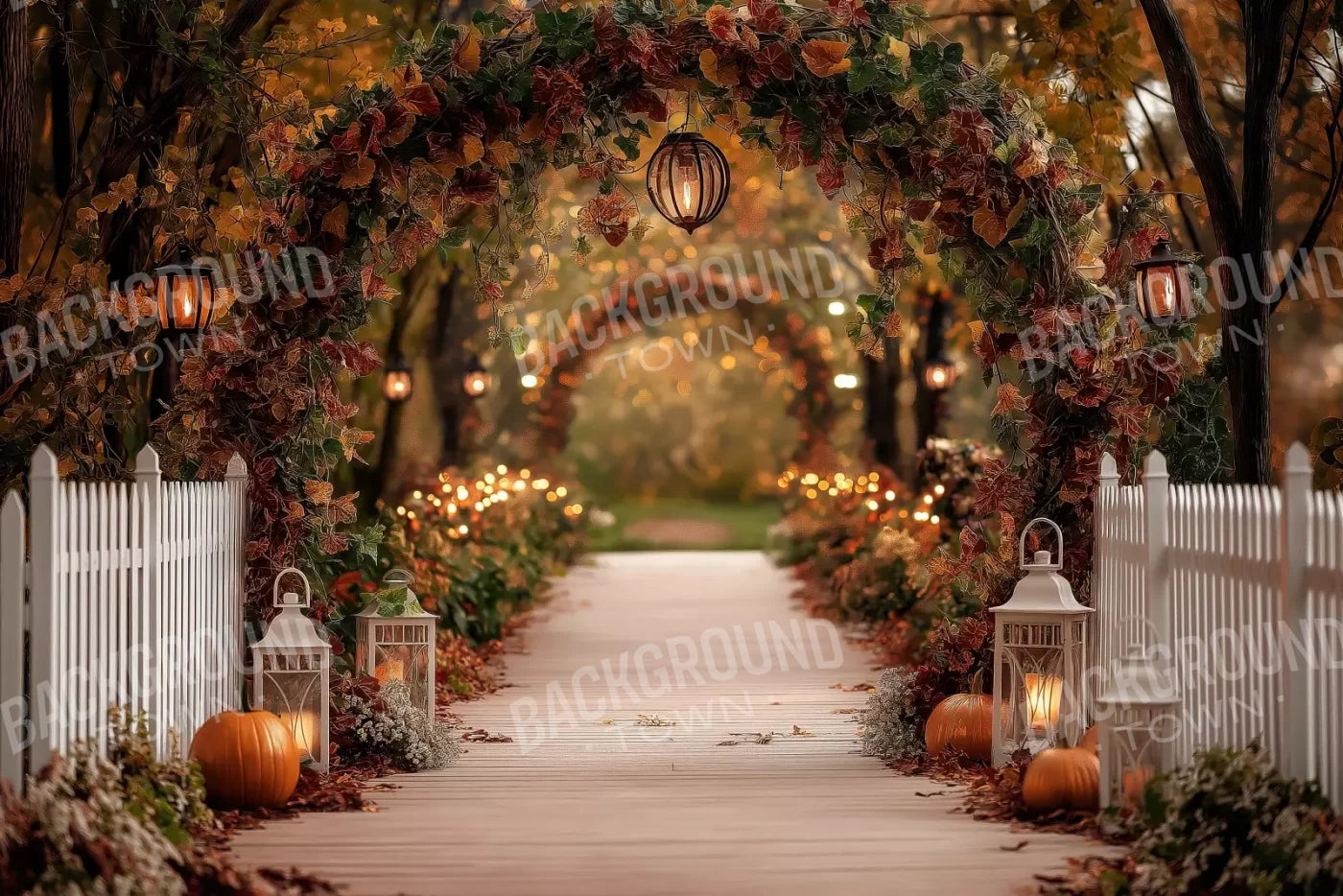 Arch Floral Pathway 12’X8’ Ultracloth (144 X 96 Inch) Backdrop