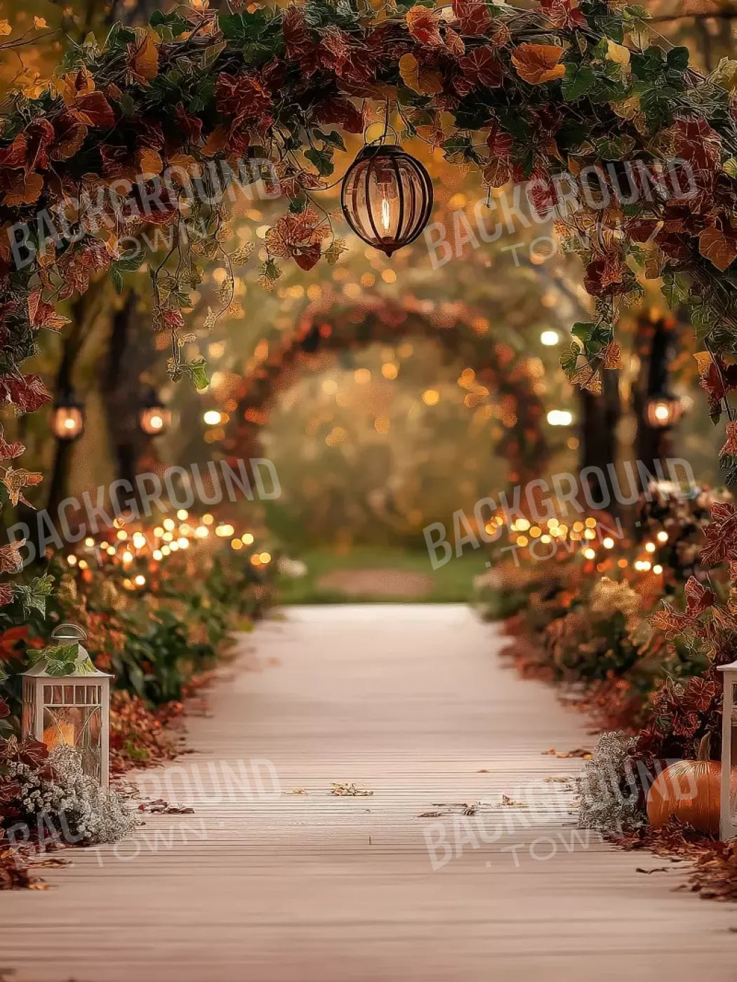 Arch Floral Pathway 6’X8’ Fleece (72 X 96 Inch) Backdrop