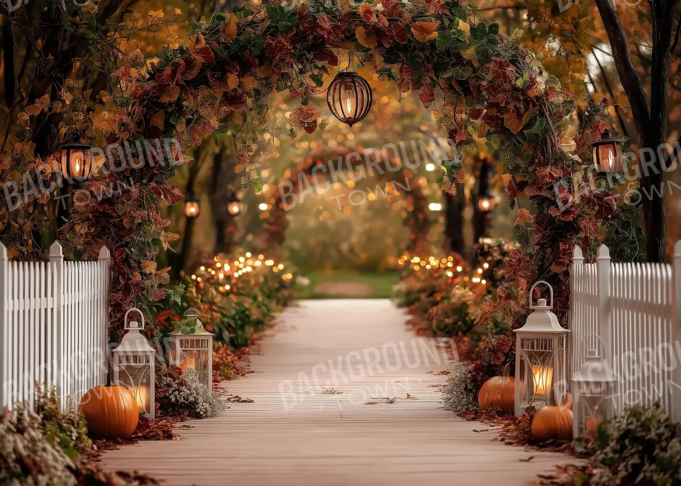 Arch Floral Pathway 7’X5’ Ultracloth (84 X 60 Inch) Backdrop