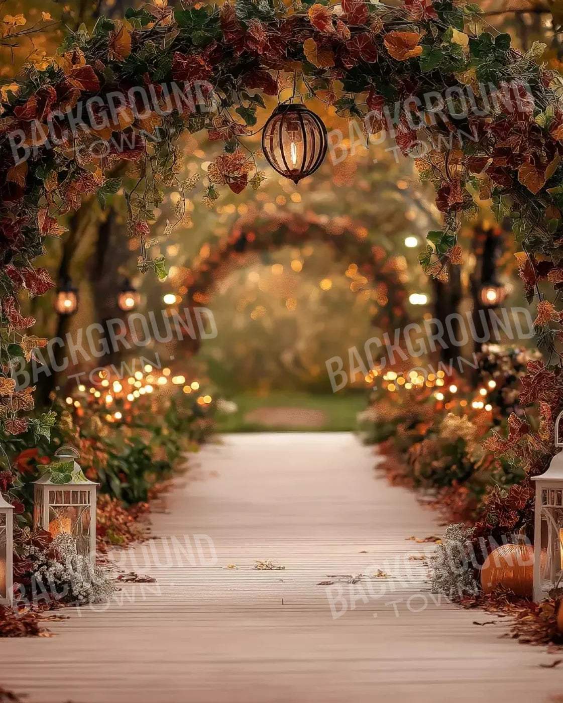 Arch Floral Pathway 8’X10’ Fleece (96 X 120 Inch) Backdrop