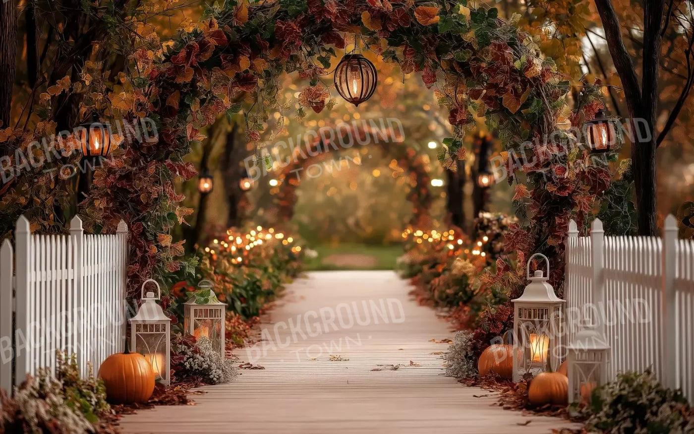 Arch Floral Pathway 8’X5’ Ultracloth (96 X 60 Inch) Backdrop