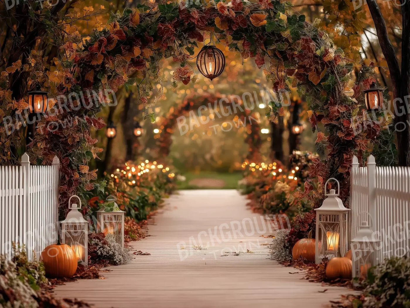 Arch Floral Pathway 8’X6’ Fleece (96 X 72 Inch) Backdrop