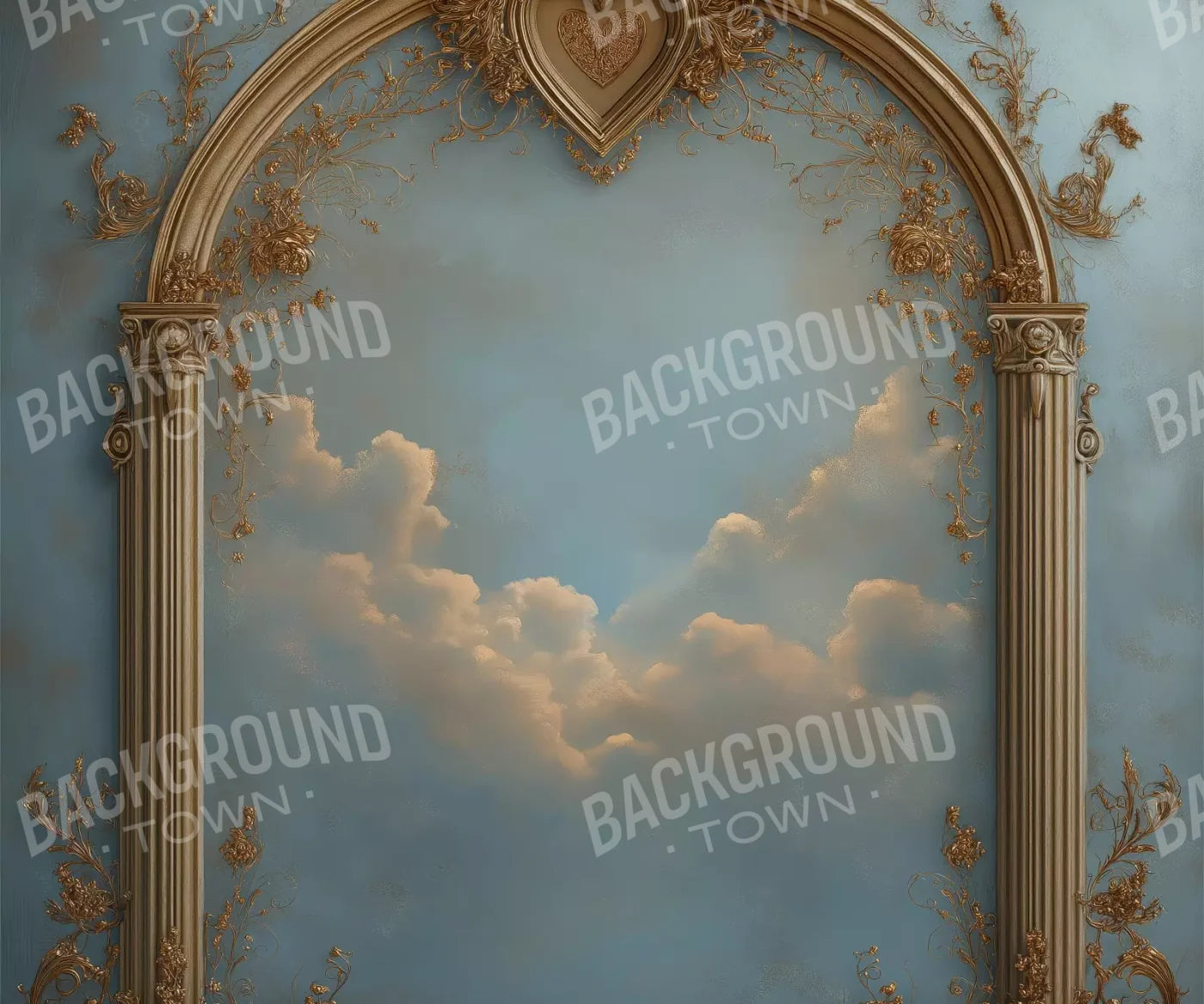 Archway Over Sky Painting 5’X4’2 Fleece (60 X 50 Inch) Backdrop