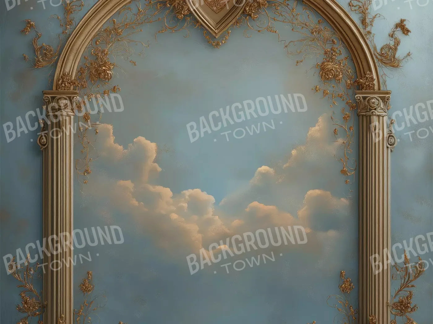 Archway Over Sky Painting 8’X6’ Fleece (96 X 72 Inch) Backdrop