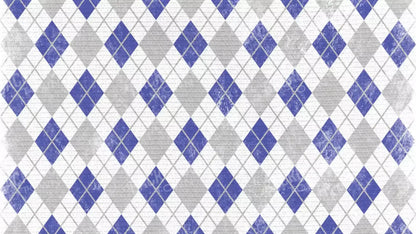 Argyle Blue 14X8 Ultracloth ( 168 X 96 Inch ) Backdrop