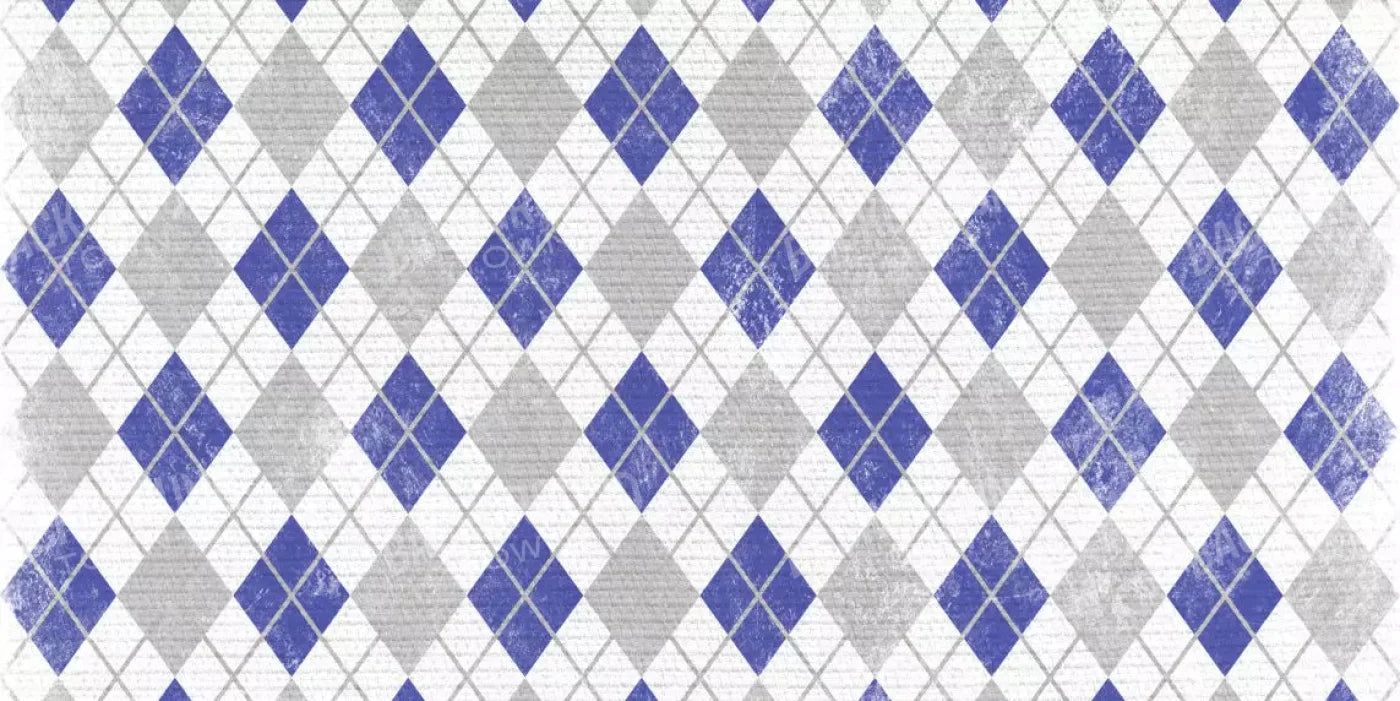 Argyle Blue 20X10 Ultracloth ( 240 X 120 Inch ) Backdrop