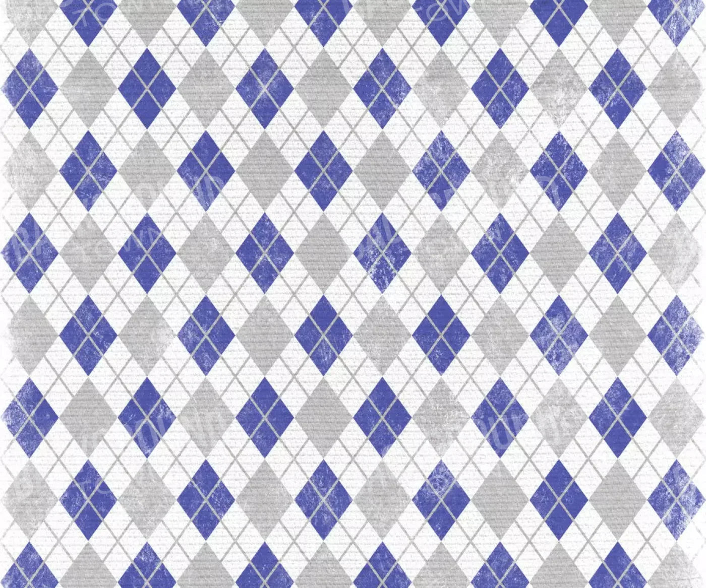 Argyle Blue 5X42 Fleece ( 60 X 50 Inch ) Backdrop