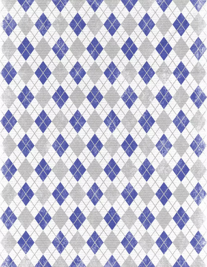 Argyle Blue 6X8 Fleece ( 72 X 96 Inch ) Backdrop