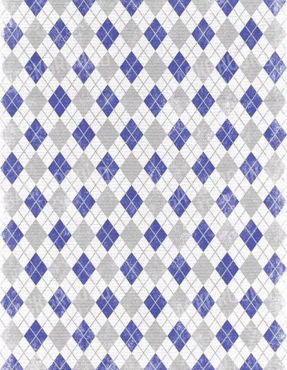 Argyle Blue 6X8 Fleece ( 72 X 96 Inch ) Backdrop