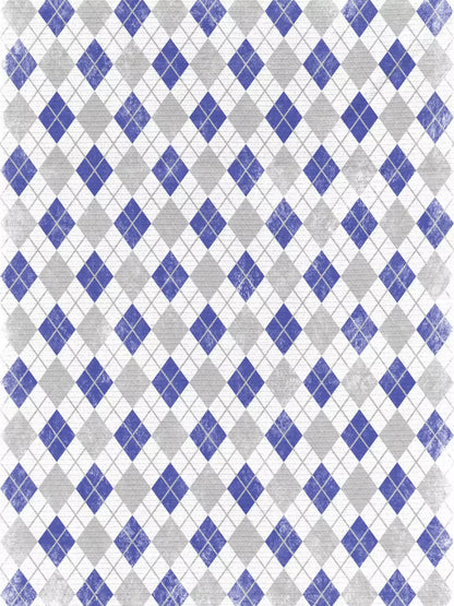 Argyle Blue 8X10 Fleece ( 96 X 120 Inch ) Backdrop