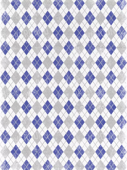 Argyle Blue 8X10 Fleece ( 96 X 120 Inch ) Backdrop