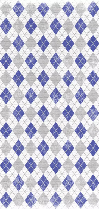 Argyle Blue 8X16 Ultracloth ( 96 X 192 Inch ) Backdrop