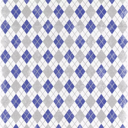 Argyle Blue 5X5 Rubbermat Floor ( 60 X Inch ) Backdrop