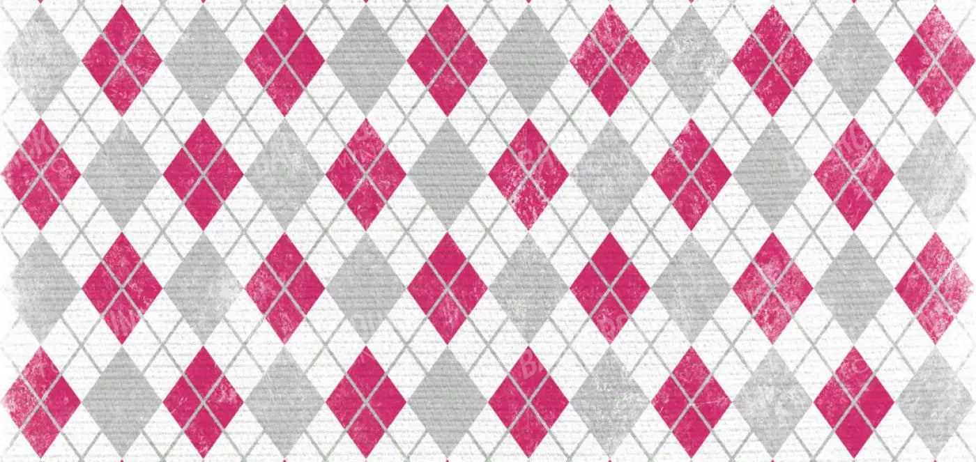 Argyle Pink 16X8 Ultracloth ( 192 X 96 Inch ) Backdrop