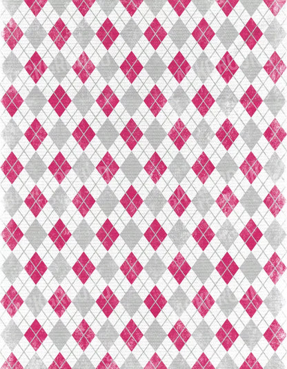 Argyle Pink 6X8 Fleece ( 72 X 96 Inch ) Backdrop