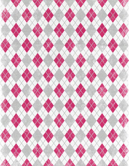 Argyle Pink 6X8 Fleece ( 72 X 96 Inch ) Backdrop