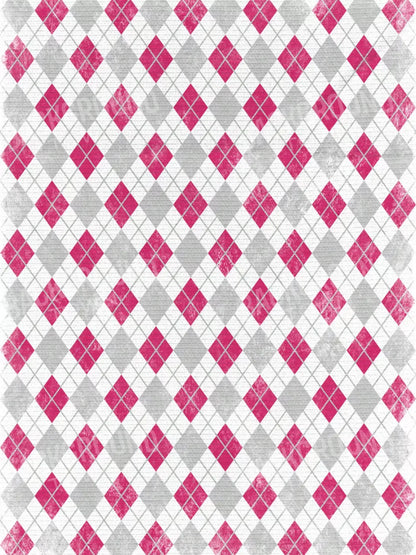Argyle Pink 8X10 Fleece ( 96 X 120 Inch ) Backdrop