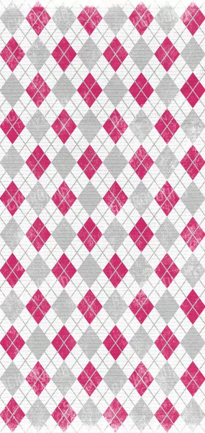 Argyle Pink 8X16 Ultracloth ( 96 X 192 Inch ) Backdrop