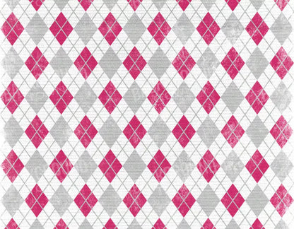 Argyle Pink 8X6 Fleece ( 96 X 72 Inch ) Backdrop