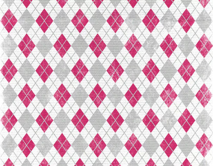 Argyle Pink 8X6 Fleece ( 96 X 72 Inch ) Backdrop