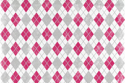 Argyle Pink 5X4 Rubbermat Floor ( 60 X 48 Inch ) Backdrop