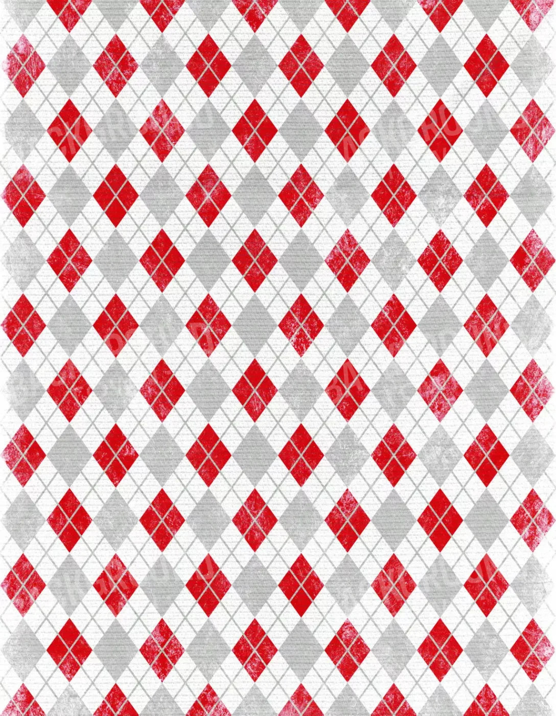 Argyle Red 6X8 Fleece ( 72 X 96 Inch ) Backdrop