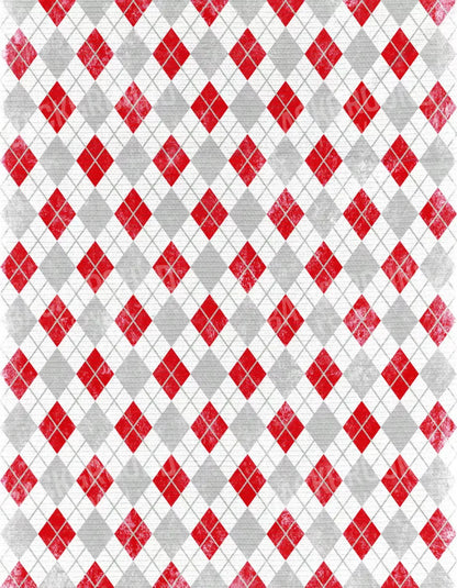 Argyle Red 6X8 Fleece ( 72 X 96 Inch ) Backdrop