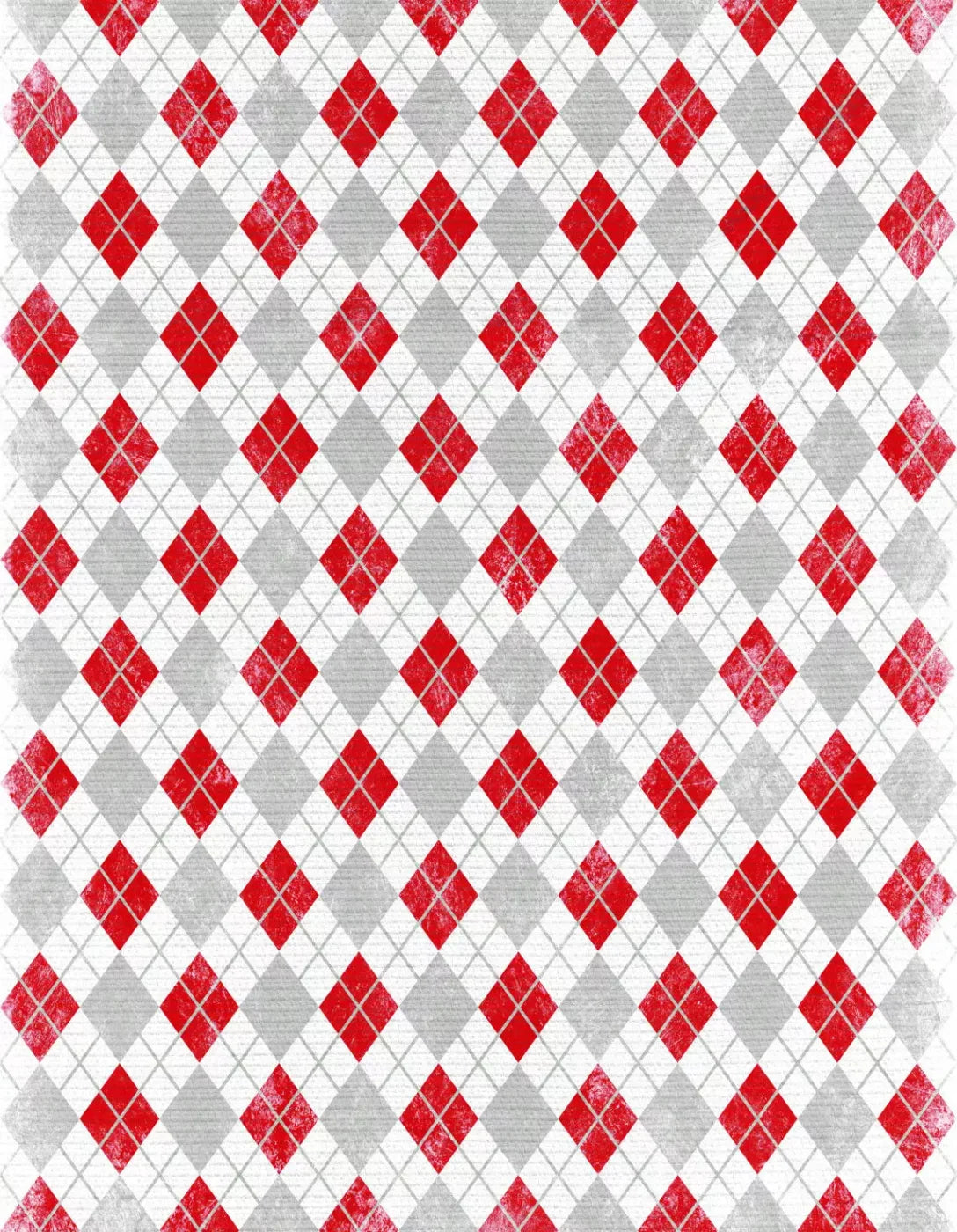 Argyle Red 6X8 Fleece ( 72 X 96 Inch ) Backdrop