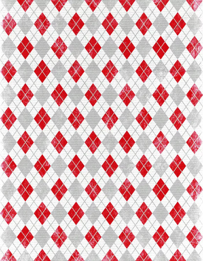 Argyle Red 6X8 Fleece ( 72 X 96 Inch ) Backdrop