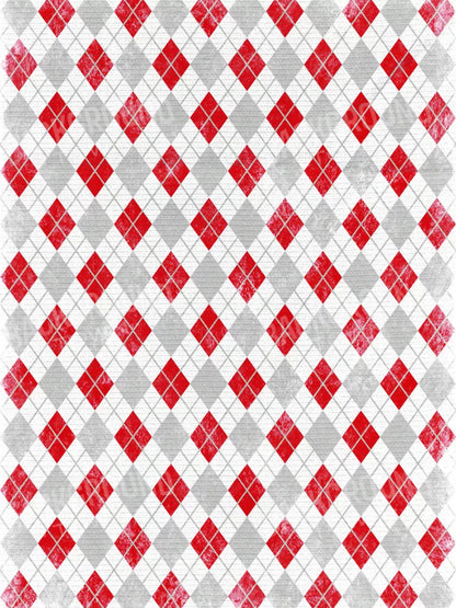 Argyle Red 8X10 Fleece ( 96 X 120 Inch ) Backdrop