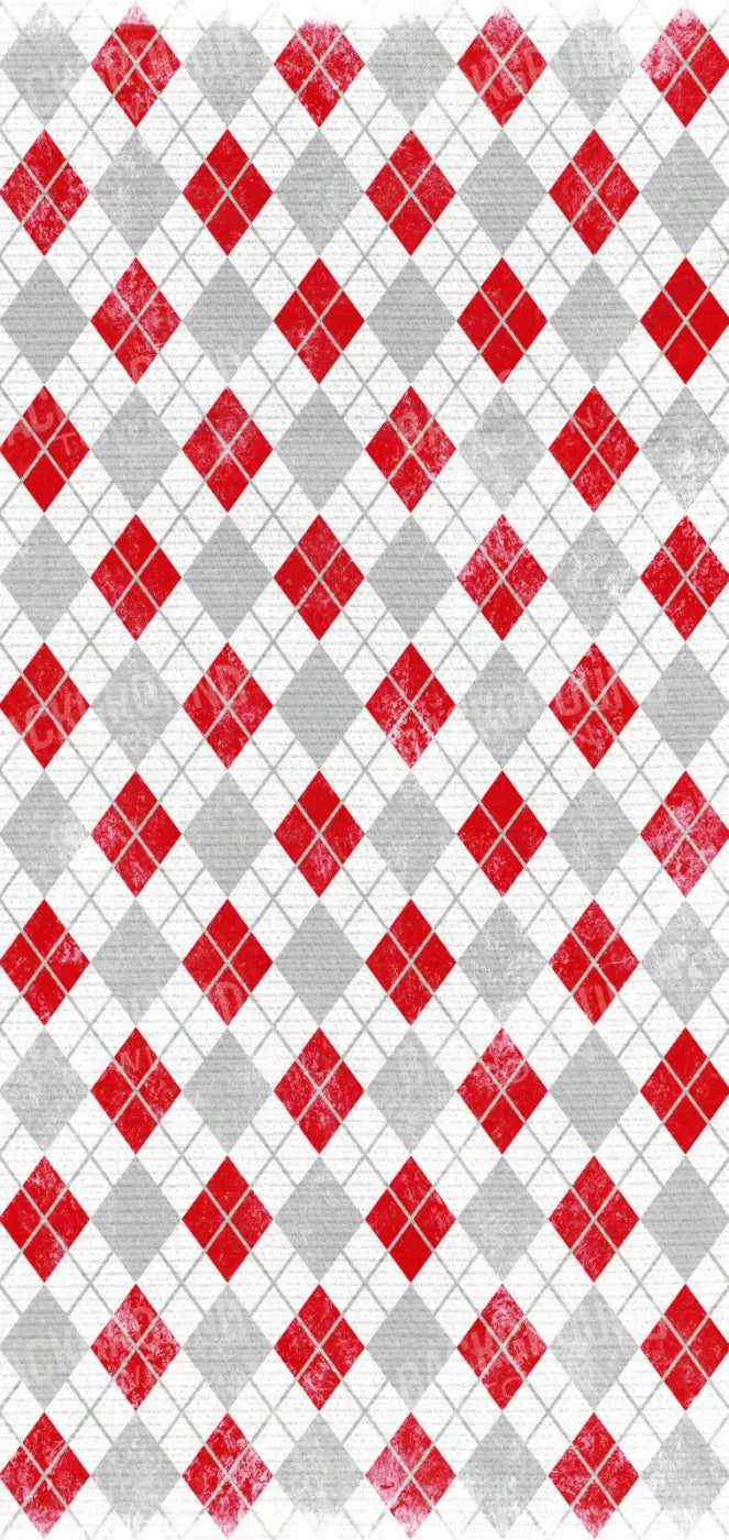 Argyle Red 8X16 Ultracloth ( 96 X 192 Inch ) Backdrop