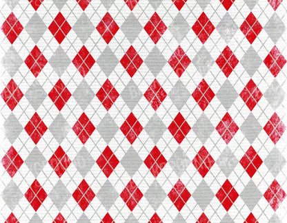 Argyle Red 8X6 Fleece ( 96 X 72 Inch ) Backdrop
