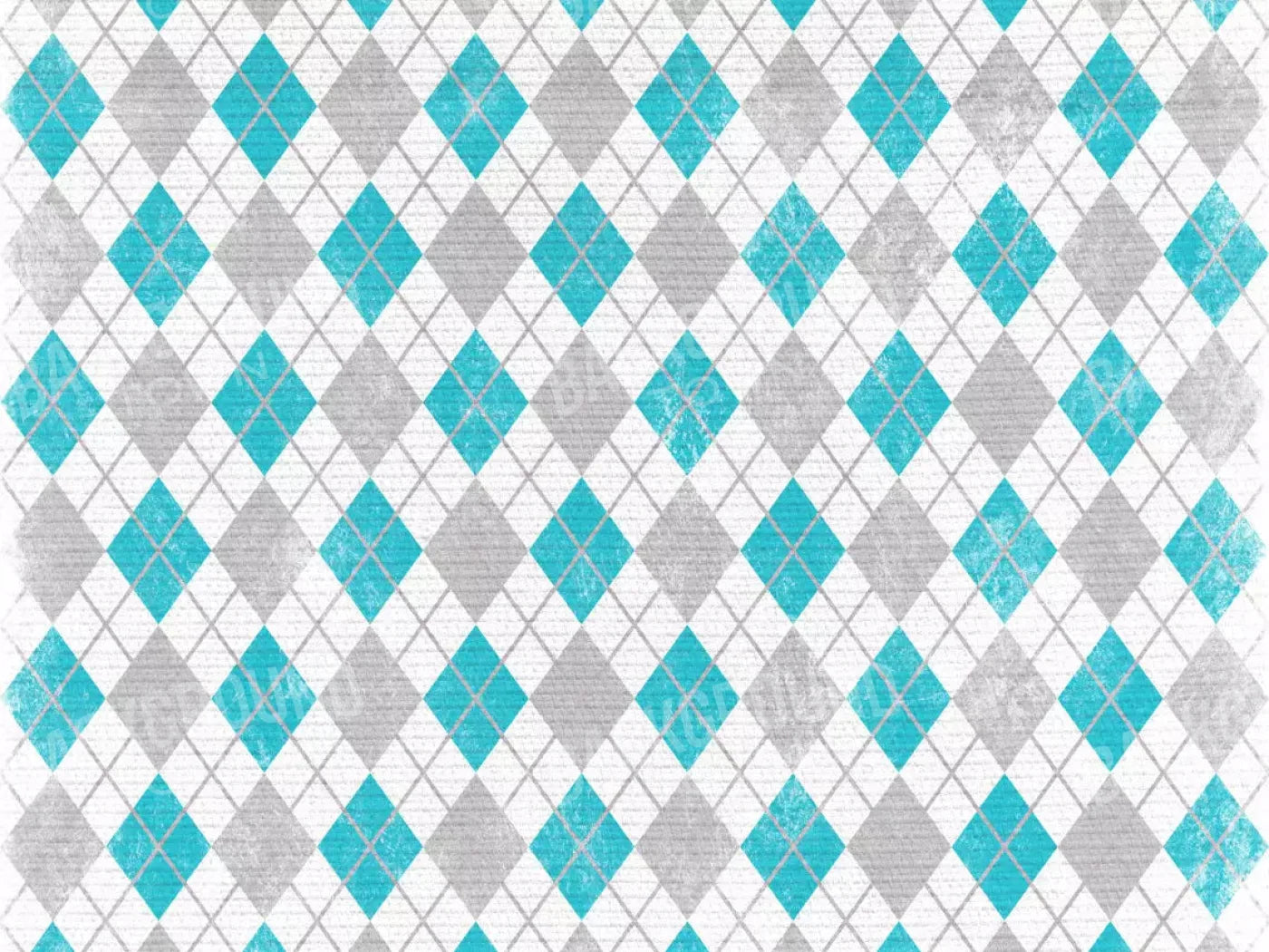 Argyle Teal 68X5 Fleece ( 80 X 60 Inch ) Backdrop