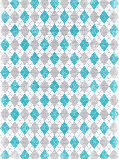 Argyle Teal 8X10 Fleece ( 96 X 120 Inch ) Backdrop