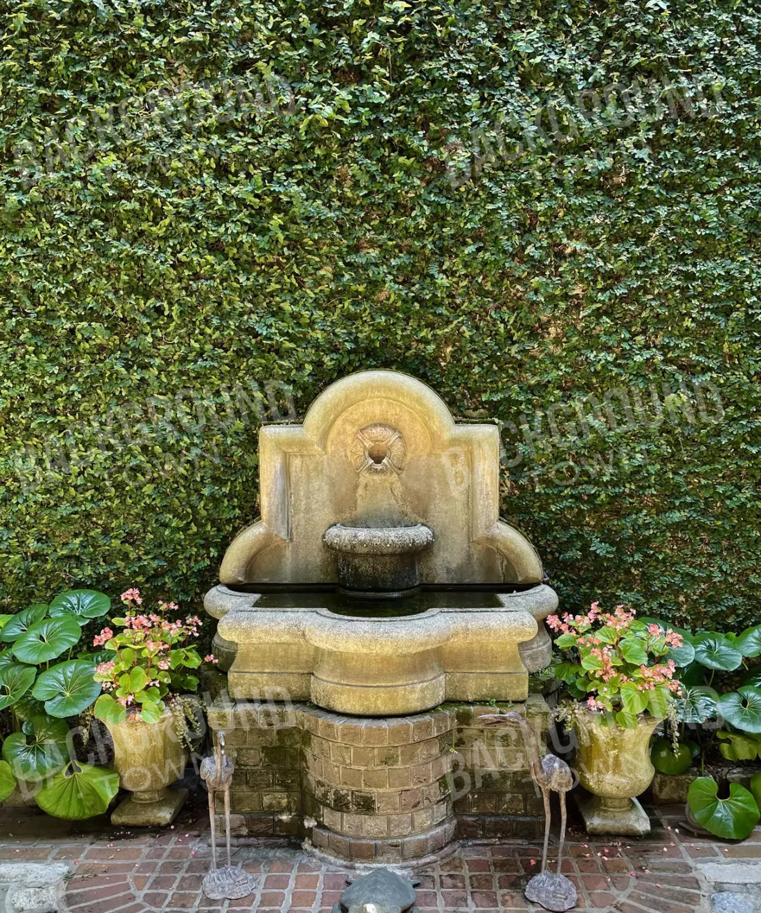 Green Brick and Stone Backdrop for Photography