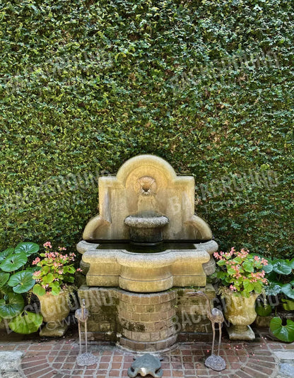 At The Fountain 6X8 Fleece ( 72 X 96 Inch ) Backdrop