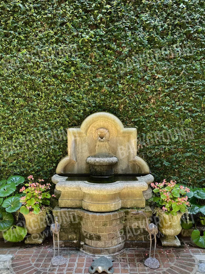 At The Fountain 8X10 Fleece ( 96 X 120 Inch ) Backdrop