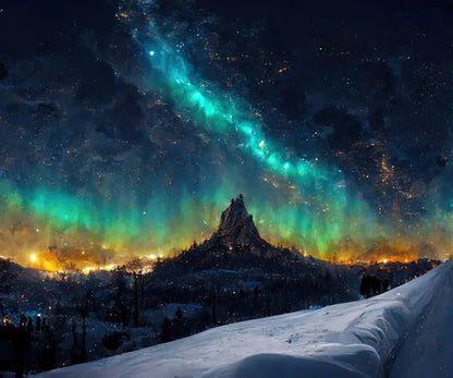 Aurora Night 5X42 Fleece ( 60 X 50 Inch ) Backdrop