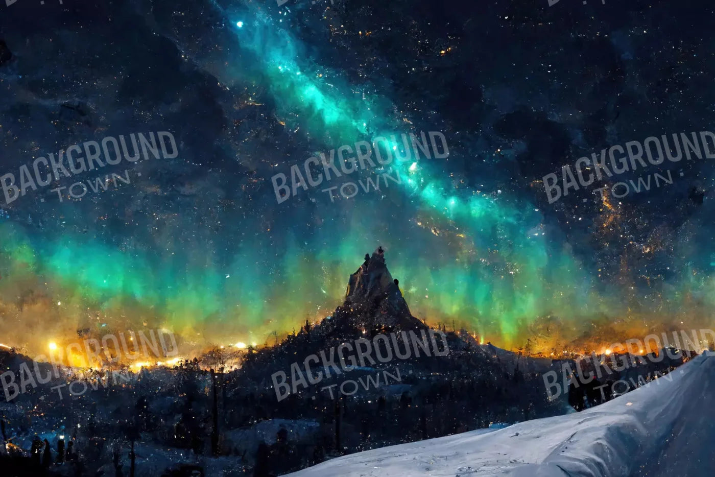 Aurora Night 8X5 Ultracloth ( 96 X 60 Inch ) Backdrop